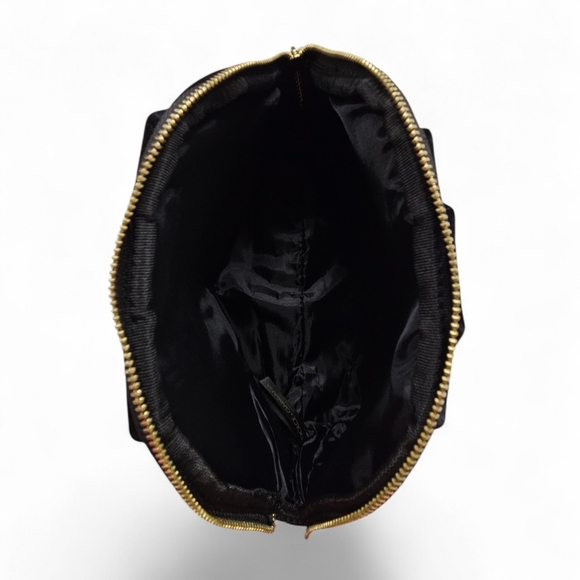 Dolce And Gabbana Velvet Clutch Pouch In Black And Gold NWOT